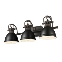 Golden Canada 3602-BA3 RBZ-BLK - Yep by Golden Lighting Duncan 3-light Vanity in Rubbed Bronze and Matte Black shade